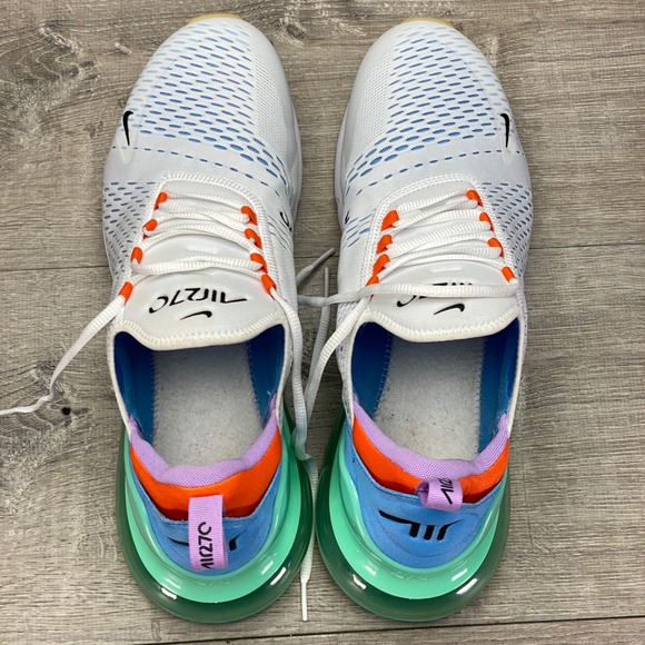 Nike Shoes Air Max 270 Mens 15 White Blue Orange AH8050-106 Running Sneakers - Picture 6 of 10